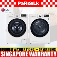 (Bundle) LG FV1410S3WA Front Load Washing Machine (10kg)(4 Ticks) + TD-H90VWD Dryer (9KG)(5 Tick)