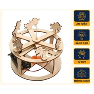 (Wooden Horse Wheel) STEM Toys, Wooden Horse Wheel, Smart Toys