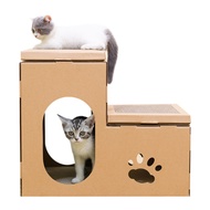 บันไดกระดาษลูกฟูกสองชั้นสำหรับบ้านพักขนาดใหญ่ Papan Garukan Kucing แผ่นและเสา