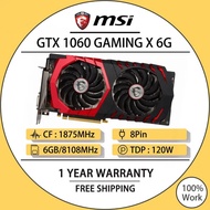 USED MSI 1060 GAMING X 6G 1280SP 6GB GDDR5 (192-bit) TDP 120W PC Video Discrete Graphics Card .
