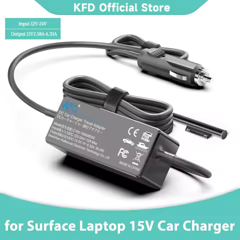 Surface Car Charger 12V-24V DC Adapter 15V2.58A 15V4A 15V6.33A for Microsoft Surface Book 5 4 3 2 1 