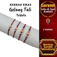 Buffalo Gold Tridatu Rope Bracelet 18K Color, Rose Gold, White Gold