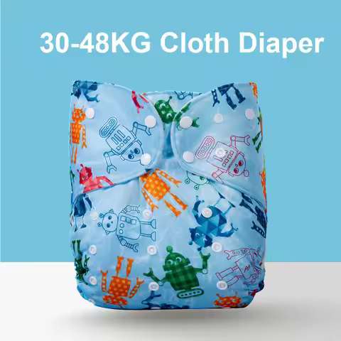 Washable Reusable Children Cloth Diaper Ecological Adjustable Real Pocket Nappy Fit 30-48KG 66lbs-10