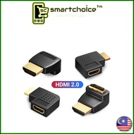 SmartChoice HDMI2.0 Adapter 90Degree Right Angle HDMI Male to Female Connector 4K 3D HDMI Extender for TV Stick Xbox PS4