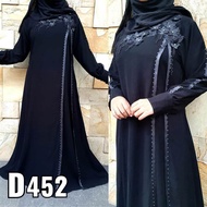 Abaya Turkey Hitam Bordir Gamis Maxi Dress Arab Saudi NEW Dubai Safira