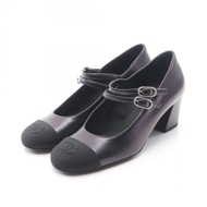 【二手】香奈兒 CHANEL 淺口鞋 G45696 黑色羊皮瑪麗珍鞋 女士 全新未使用