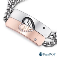 Couple Bracelet ATeenPOP Jewelry White Steel Bracelet Love Declaration Love Lettering Bracelet Chine