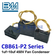 (BM) Capacitor CBB61-P2 450VAC 1uf / 1.5uf / 1.8uf / 2uf / 2.5uf / 3uf / 3.5uf / 4uf / 4.5uf / 5uf /