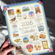 New Calendar for 2026 Bucket List Calendar Wish Calendar 2026 Plan List