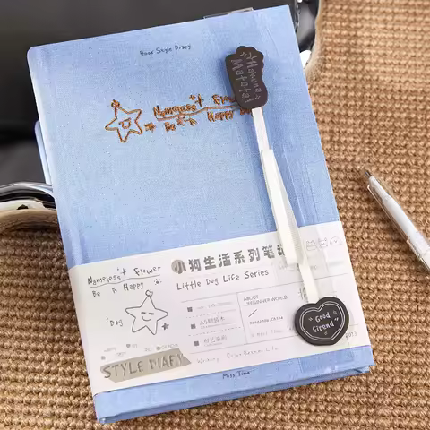 A5 Notebook English calendar book Office Journal Diary notepad Stationery Student Class lined NoteBo