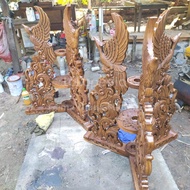 Tiang Bendera Pataka Jati Ukir Model Burung 1