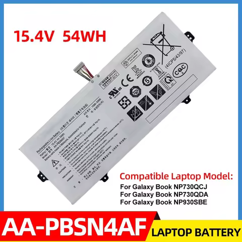 New AA-PBSN4AF 15.4V 54Wh 3530mAh Original Laptop Battery for Samsung NP950SBE NP930SBE-K01US NP930S