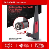 Onelinkmore Antena Router WiFi Dual Band 2.4GHz 5GHz 10dbi RP / Adapter Adaptor Penguat Sinyal Signa