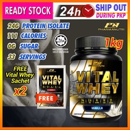 Vital Whey Halal 1KG 24G Protein Isolate Vanilla 乳清蛋白质粉健身 [Free Sachet Vs Titan Whey/Hydro Whey/Opti