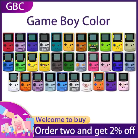 Original Game Boy Color Game Console for Nintendo GBC Gameboy Color CGB-001 IPS Screen Adjustable Ba