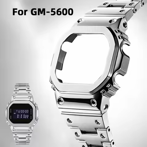 GM5600 stainless steel case Mod kit for Casio G-SHOCK 3229 GM-5600B Solid Metal bezel bracelet Small