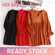 Korean Style Stylish Women Long Bell Sleeve Loose Dolly Blouse