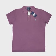 Polo Ralph Lauren 女版經典素色馬球刺繡短袖POLO衫 葡萄紫 S