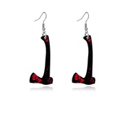 ONLYJUMP Gothic Punk Red Bloody Knife Earrings for Women Vintage Handmade Scissors Ax Kitchen Knife 
