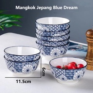 Mangkok Keramik Jepang Motif Blue Dream