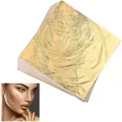 Gold Foil Paper Edible Grade Gold Leaf Sheets for Baking Cake Decorating Facial Skincare Foil Paper 