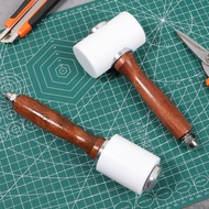 2Pcs Leather Carving Hammer Wood Handle Leathercraft Mallet Straight T Shape Leather Working Mallet 