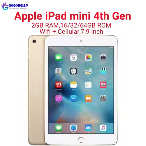 Original Apple iPad mini 2015 iPad mini 4th Gen Wifi+Cellular 16/32/64GB 2GB 7.9'' 8134 mAh iOS 9 A8
