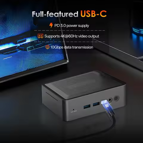 SZBOX U58 AMD Ryzen 7 5825U DDR4 3200Mhz M.2 2280 SSD WIFI6 BT5.2 USBC Triple Screen Display DIY Des