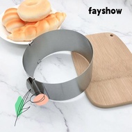 FAYSHOW Cake Mousse Mould, Stainless Steel Round Cake Ring,  6 to 12 Inch Baking Ring Adjustable Ring Bakeware Tools