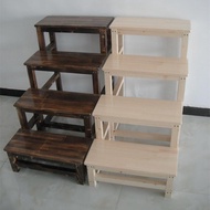 Solid Wood Stairs Wooden Ladder Step Stool Household Four-Step Ladder Ladder Climbing Ladder Small L