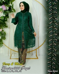 Setelan Kebaya Tunik Kancing 1000 Payet/Kebaya Tunik Busui Mewah Kebaya Modern Kebaya Wisuda Warna S