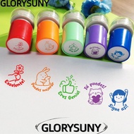 GLORYSUNY 5Pcs Spanish Seal, Set Award Encourage Students Teacher Seal Stamp, Portable Cute Animals 