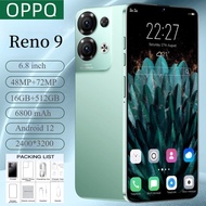 OPPQ Reno9 สมาร์ทโฟน RAM 16GB+ROM 512GB 6.8 โทรศัพท์นักเรียนอังกฤษ โทรศัพท์ส่งเสริมการขาย กล้อง HD โทรศัพท์ Android สมาร์ทโฟน 6800mAh อายุการใช้งานแบตเตอรี่ยาวนานโทรศัพท์ โปรโมชั่นราคาถูก ยี่ห้อใหม่ ราคาถูก โทรศัพท์ราคาถูก