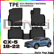 TPE Car Mat Car Carpet Karpet Kerete TPE compatible for MAZDA CX5 2018-2023 Carmat Car Floor Mat