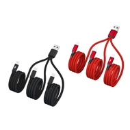 20cm/116cm 3 In 1 Quick Charging Cord Usb To 3x Type-c Connectors Cable