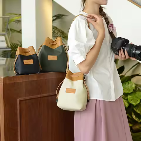 Camera Case Drawstring Shoulder Bags For Canon EOS M50 R100 R50 R10 R8 R7 R6 RP R 250D 850D 2000D 40