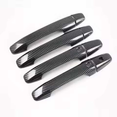 Auto Accessories ABS Carbon Door knob Protector Door Handle Frame Cover Car Exterior Trim For Honda 