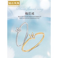 18k Rose Gold Diamond Ring Female Simple Slim Small Flower Diamond Ring Genuine Real Diamond Proposa