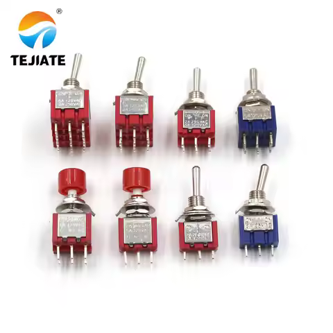 1Pcs MTS-102 MTS 103 MTS 202 Toggle Switch Push Button Switch ON/ON ON-OFF-ON RED 6pins 3PINS 9PINS 