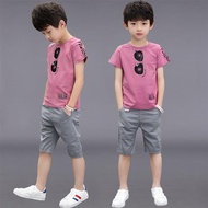 2025 summer Teenager Boys Clothes Casual Outfit Kids Tracksuit Child t shirt + shorts hot pant 4 5 6