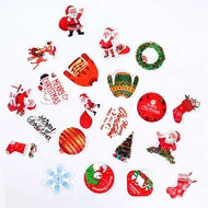 100pcs Cute Xmas Stickers Deer Santa Claus Snowman Theme Design  Stickers Christmas Gift Wrapper DIY Cute Stickers for Dessert Packaging