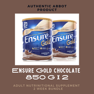 Ensure gold chocolate flavor. 2 weeks bundle (850grams x 2 can) for adult and senior milk supplement