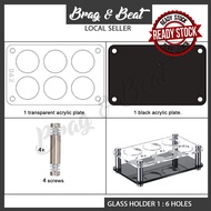 【B&B】Shot Glass 6pc set Bar KTV 30ml 45ml 60ml Bullet Glass Set Shooter Rack Small Spirit Glass Hold
