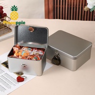 [Pine-t] Silver Loable Tin Storage Box Multifunctional Desktop Storage Box Metal Box Jewelry Storage