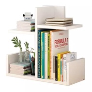 Quality White Wood Book Shelf Rak Buku Mini Study table Premium Top rack Book Table