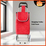 E-Sonic Shopping Trolley Troli Pasar with Bag 2 Wheels Foldable Grocery Trolley Troli Runcit Dua Rod