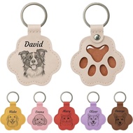 Personalized Souvenir Keychain, Customized Leather Cat Claw Keychain, Name and Photo, Fur Cat Fur So