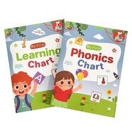My First Learning Chart and Phonics Chart Set English Words Learning Poster Flashcards Worksheet CVC