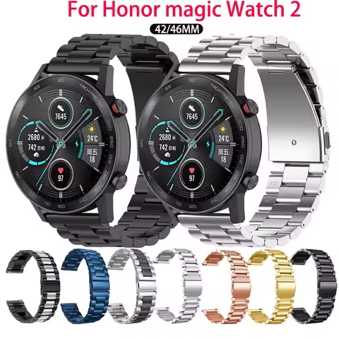 20mm 22mm Stainless Steel Strap For Honor Magic Watch 2 42mm 46mm Band For Honor Watch ES/GS Pro/GS 