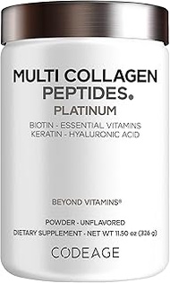 Multi Collagen Protein Powder with Biotin, Vitamin C, Keratin, Hyaluronic Acid, Vitamins B6 & D3 - G